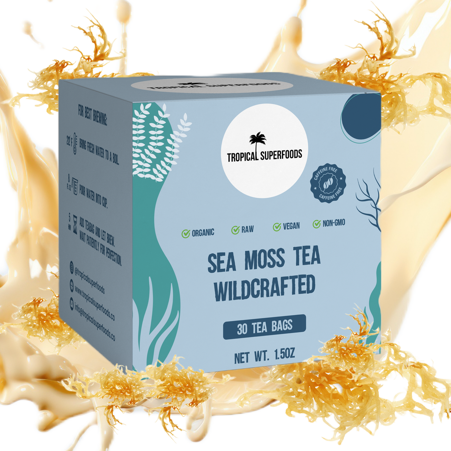 Sea Moss Tea Pure Wildcrafted Organic Sea Moss Tea 92 Minerals - 30 Sea Moss Tea Bags